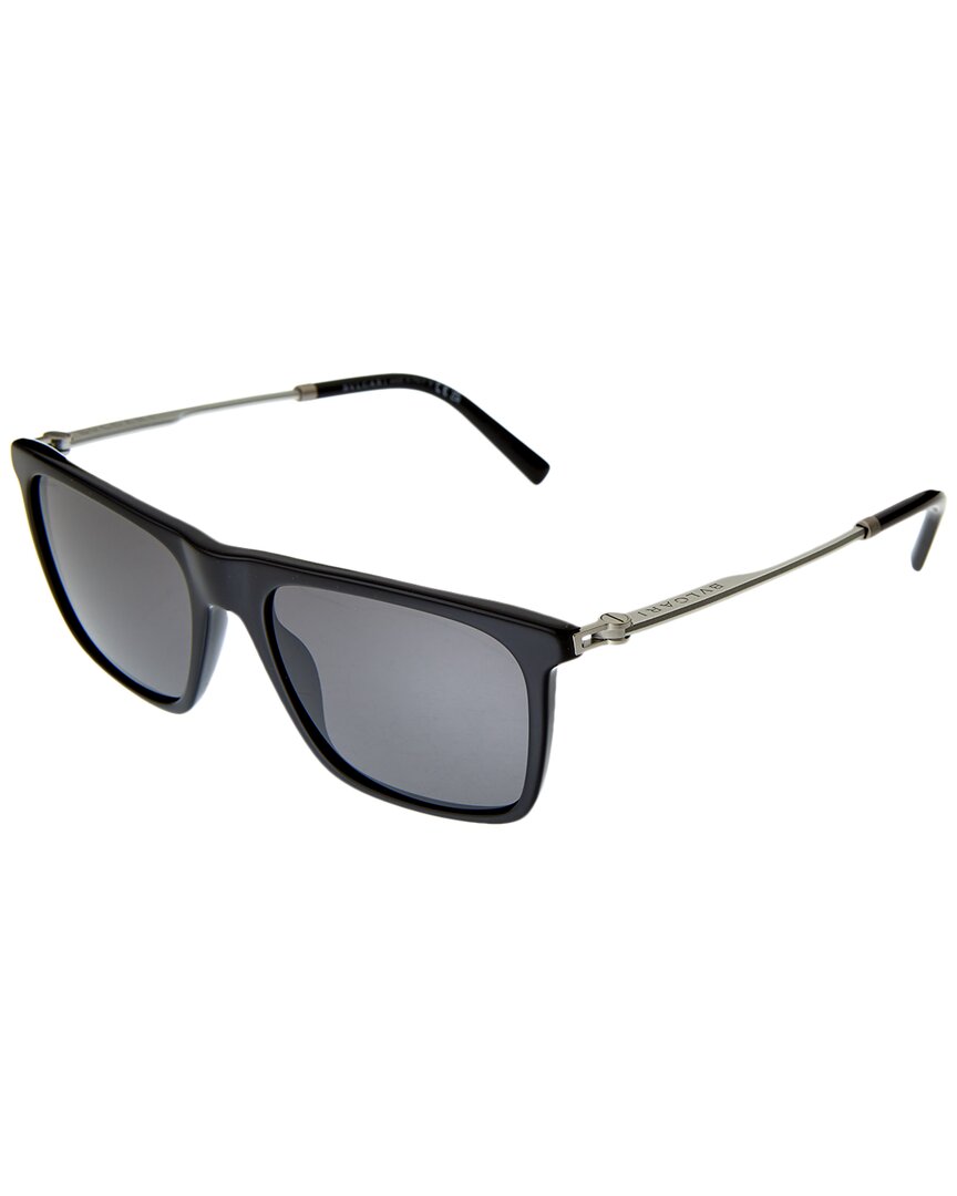 Shop Bulgari Men's Bv7039 56mm Sunglasses In Black