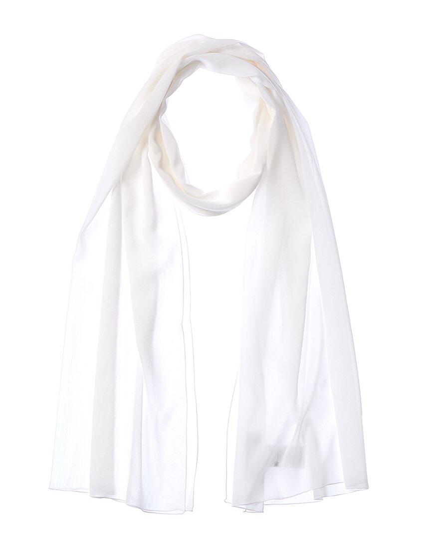 Dolce & Gabbana Chiffon Silk-blend Scarf In White