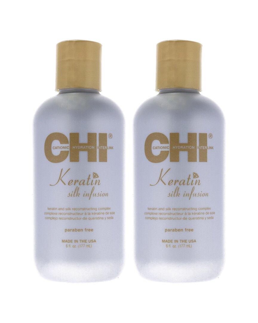 Chi Unisex 6oz Keratin Silk Infusion Pack Of 2 In Transparent