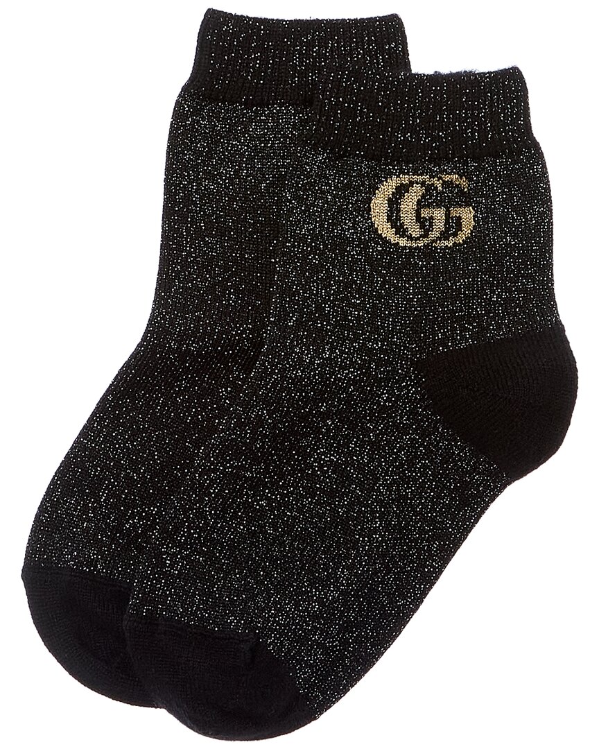 Gucci Gg Logo Cashmere-blend Socks In Black