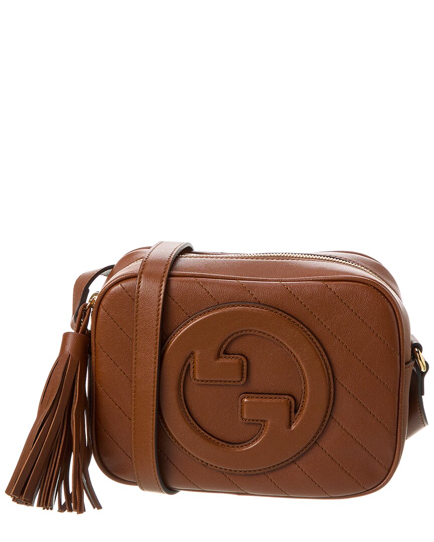Gucci Blondie Small Leather Shoulder Bag In Brown
