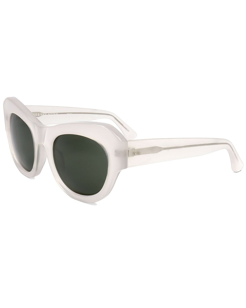 Shop Dries Van Noten X Linda Farrow Dries Van Noten By Linda Farrow Women's Dvn99 53mm Sunglasses In White