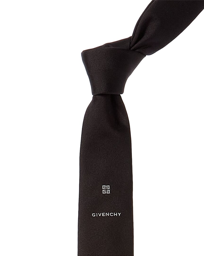 Shop Givenchy Black 4g Jacquard Silk Tie