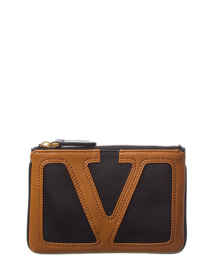 Valentino Garavani Valentino Vlogo Signature Leather Pouch