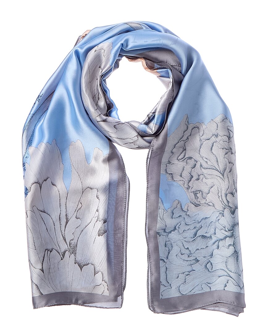 La Fiorentina Printed Scarf In Blue