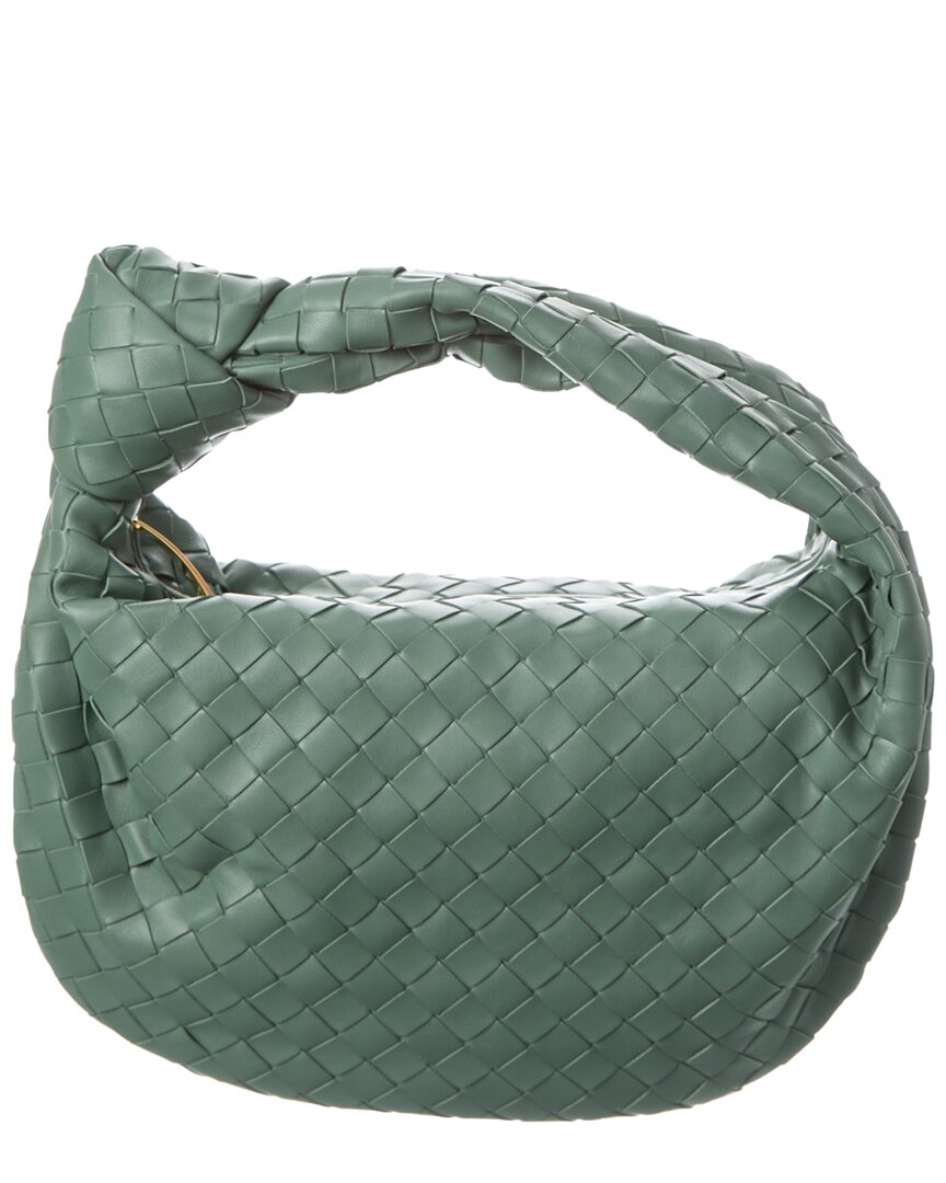 Bottega Veneta Teen Jodie Intrecciato Leather Hobo Bag In Green