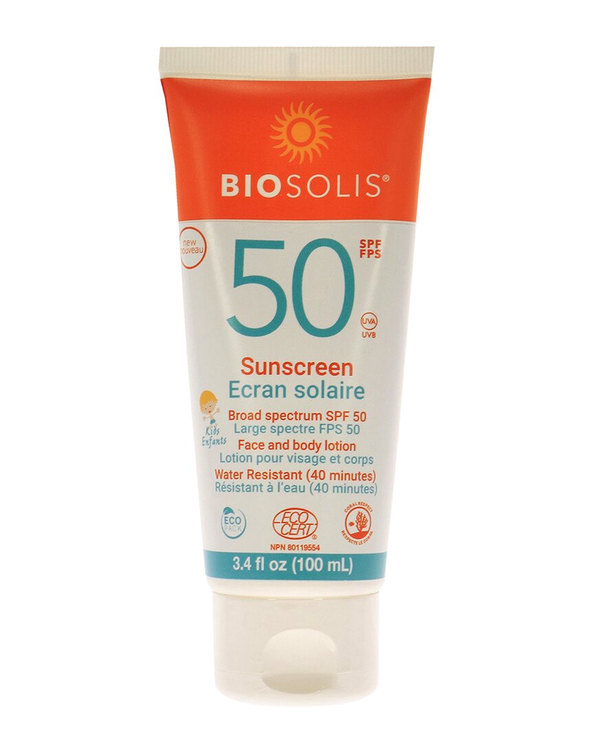 Biosolis Kids 3.4oz Sunscreen Face And Body Lotion Spf 50 In White