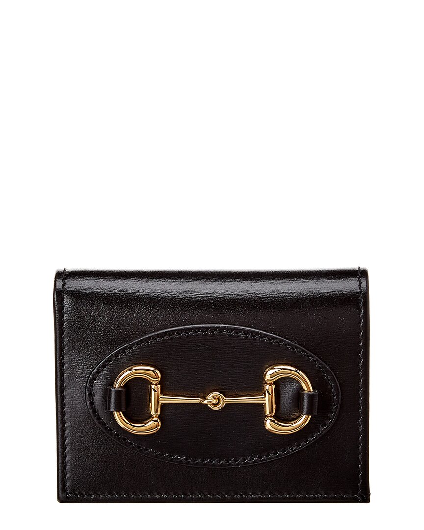 Gucci Horsebit 1955 Leather Card Case In Black