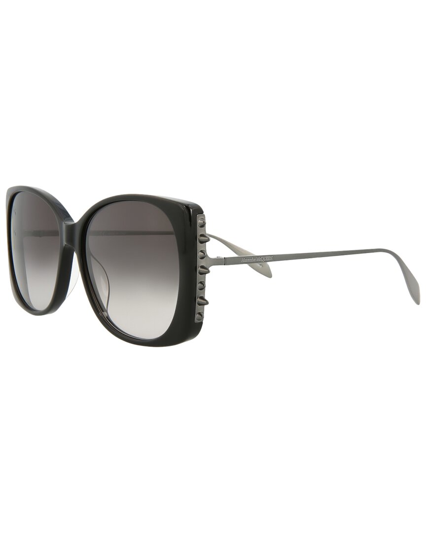 Shop Alexander Mcqueen Women's Am0340s 140mm Sunglasses In Black