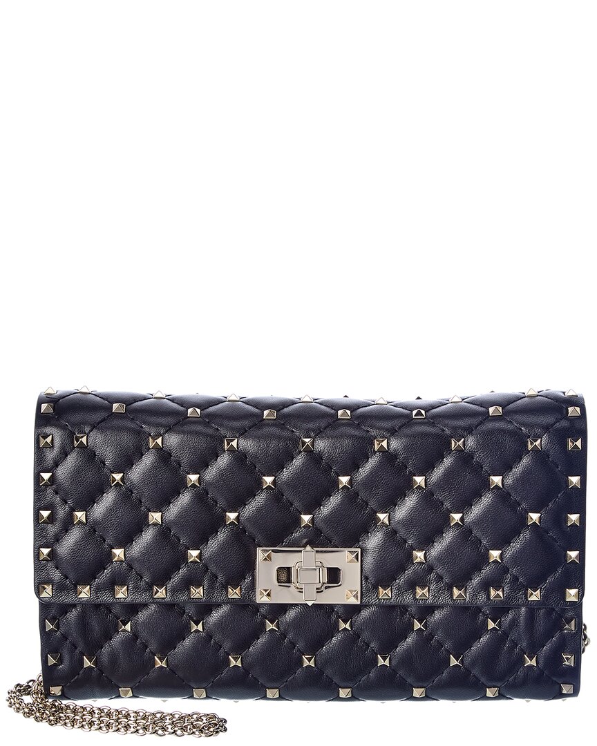 Valentino Garavani Valentino Rockstud Spike Leather Crossbody In Black