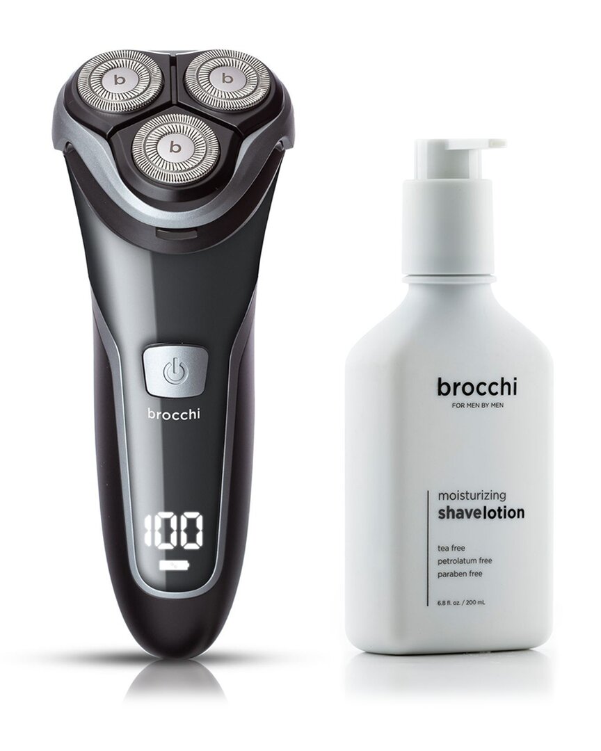 BROCCHI FOR MEN BROCCHI FOR MEN MEN'S SMOOTHEDGE TRIPLE ACTION RAZOR & SHAVING LOTION 