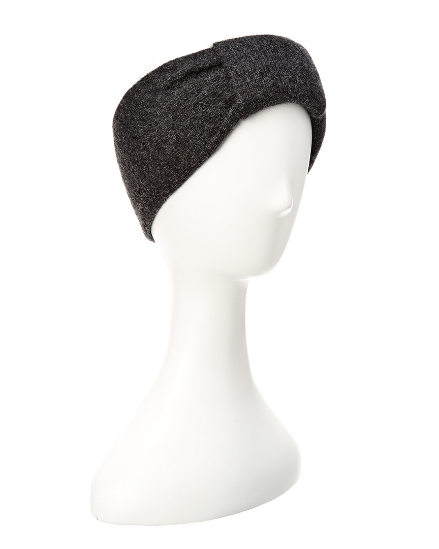 Portolano Women's Heather Charcoal Cashmere Headband In Black