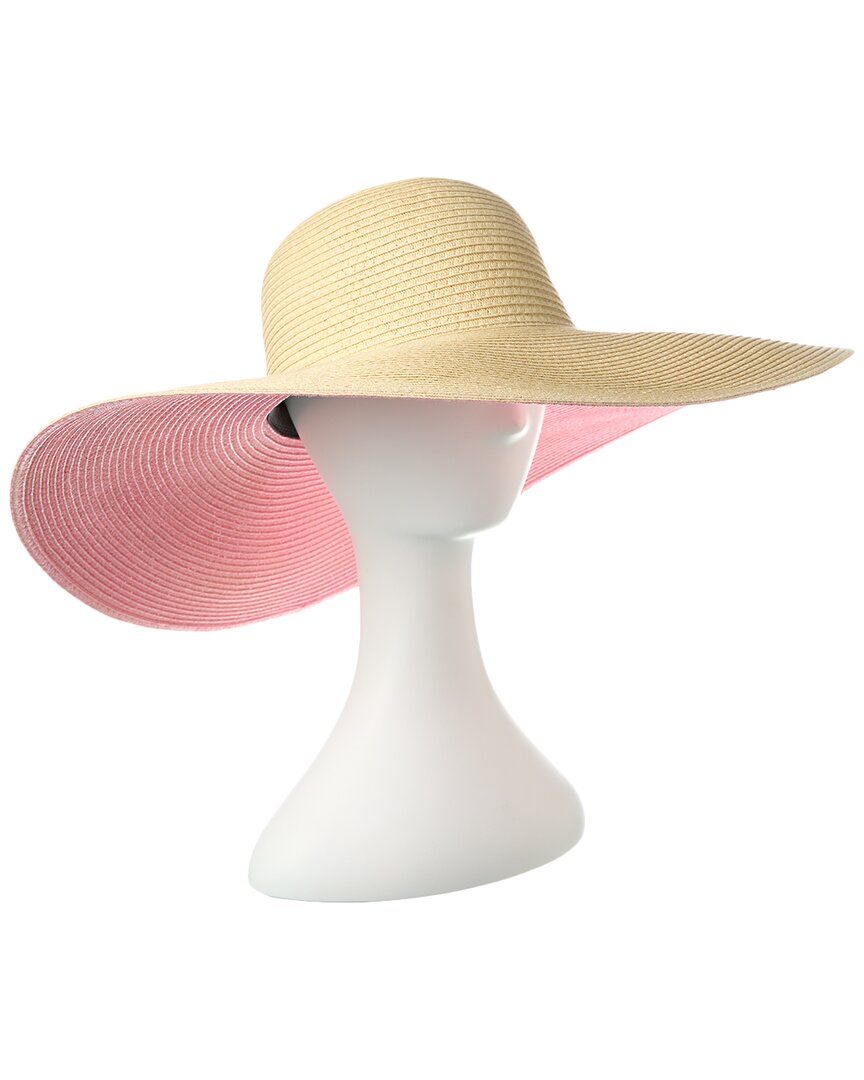 SURELL ACCESSORIES SURELL ACCESSORIES LARGE PAPER STRAW FLOPPY PICTURE HAT
