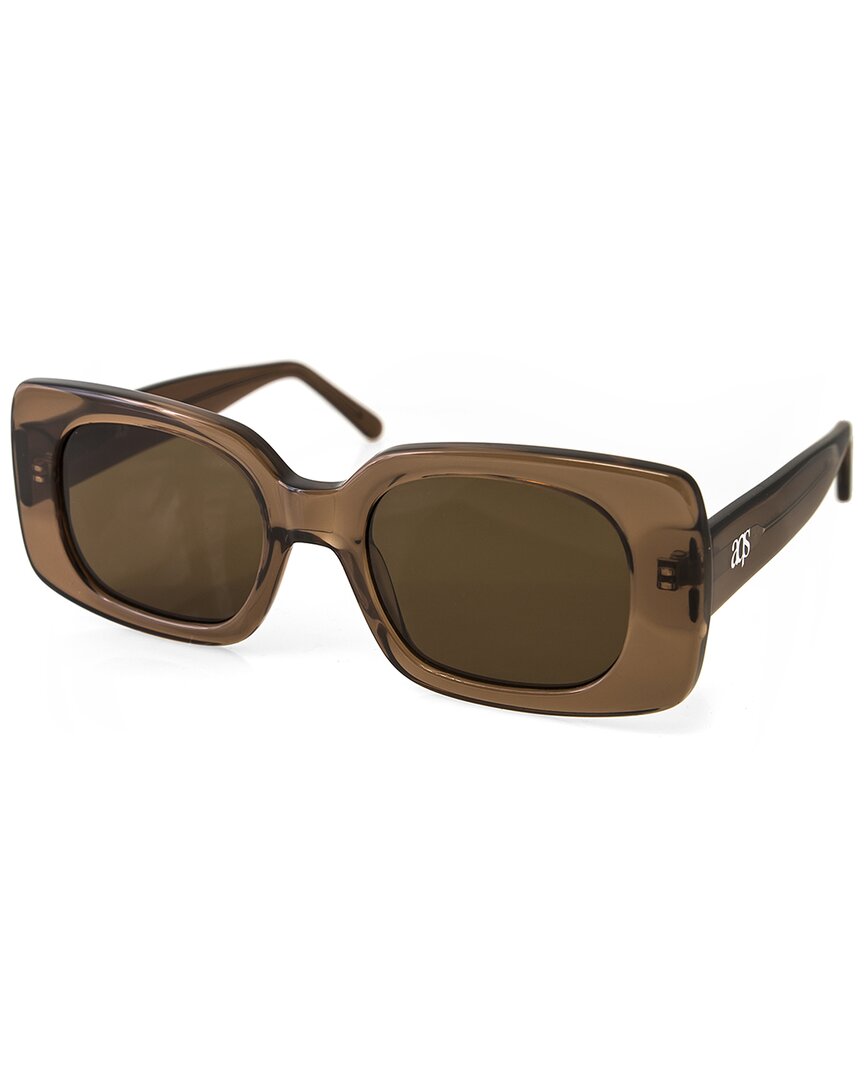 Aqs Unisex Cassie 52mm Polarized Sunglasses Clear In Brown