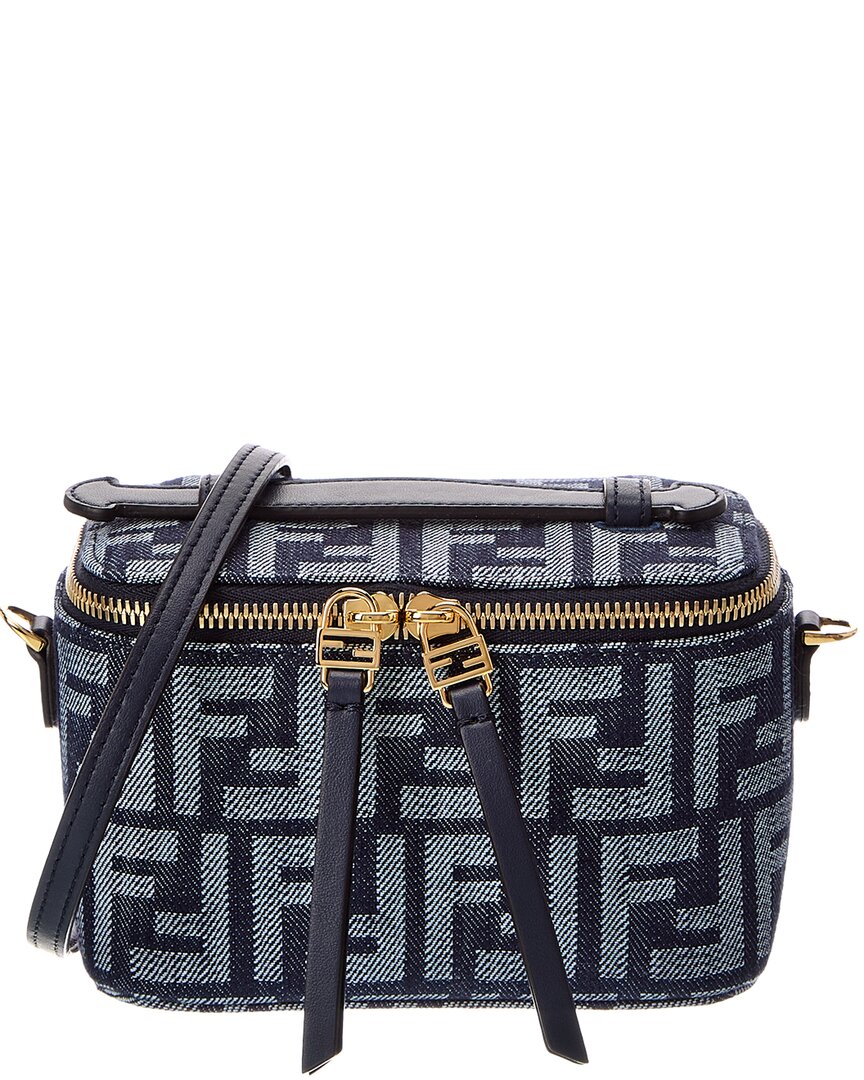Fendi Blue/Gold/Black Denim Cosmetic Case