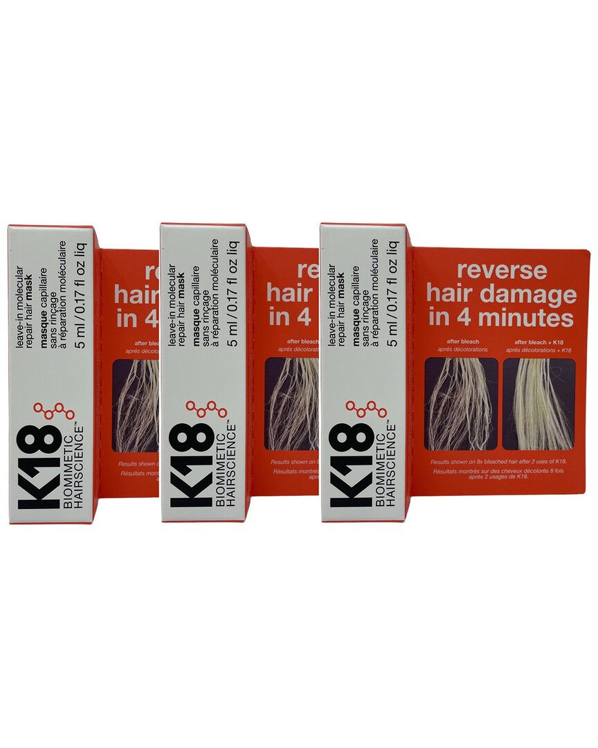 K18 Unisex 5ml 3 Pack Leave-in Repair Hair Mask