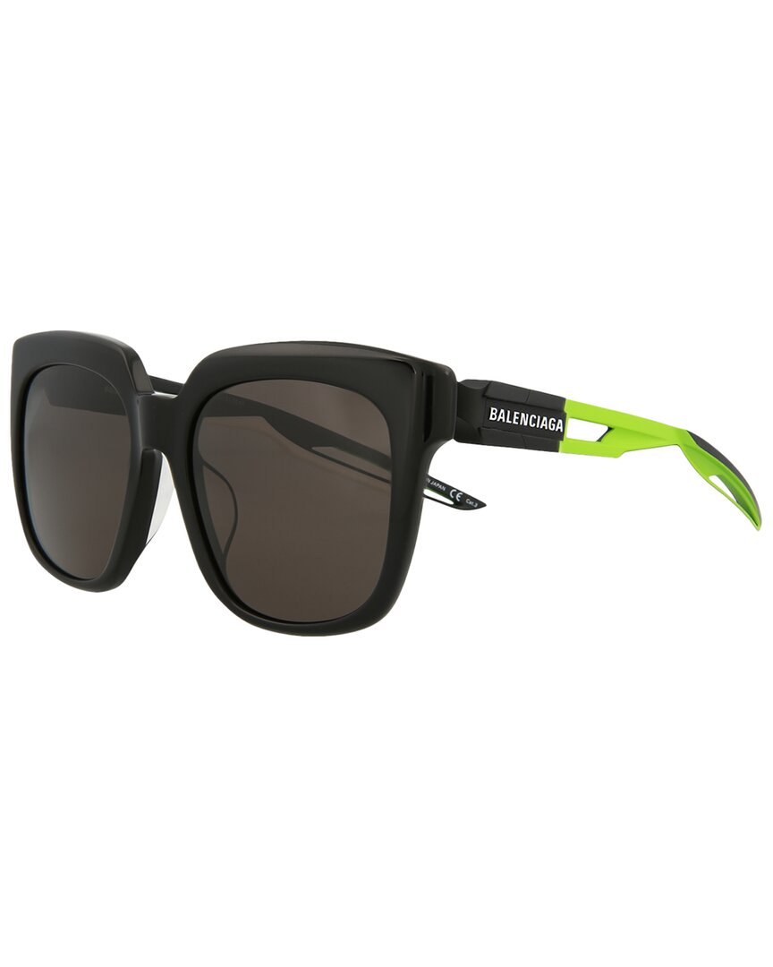 Balenciaga Grey Square Unisex Sunglasses Bb0025sa 004 55 In Black