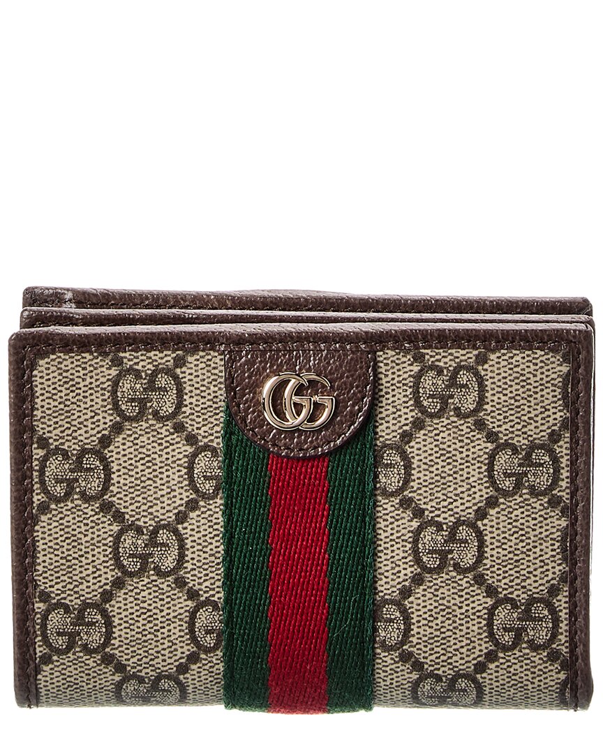Gucci Ophidia Small Gg Supreme Canvas & Leather Card Case In Multi