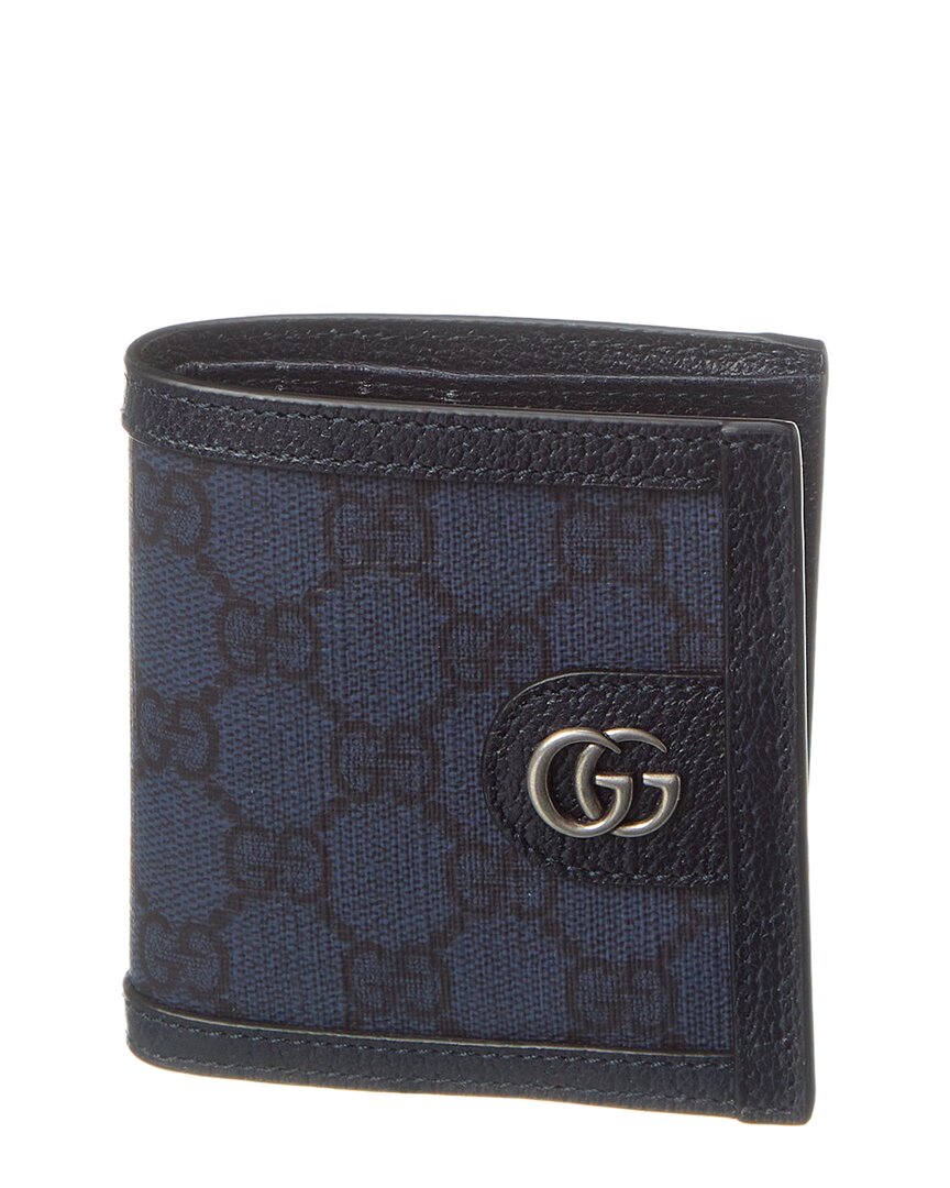 Gucci Ophidia Gg Supreme Canvas & Leather Wallet In Blue