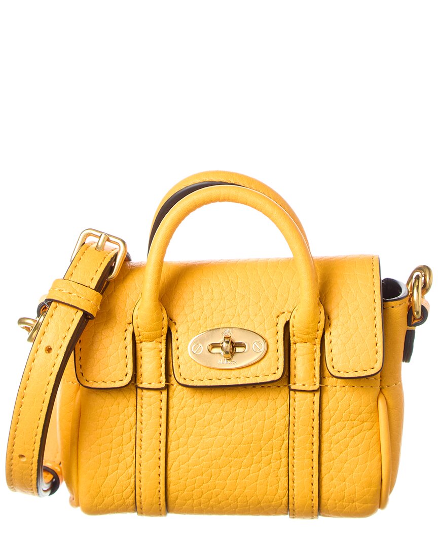 Mulberry Bayswater Micro Leather Satchel In Orange