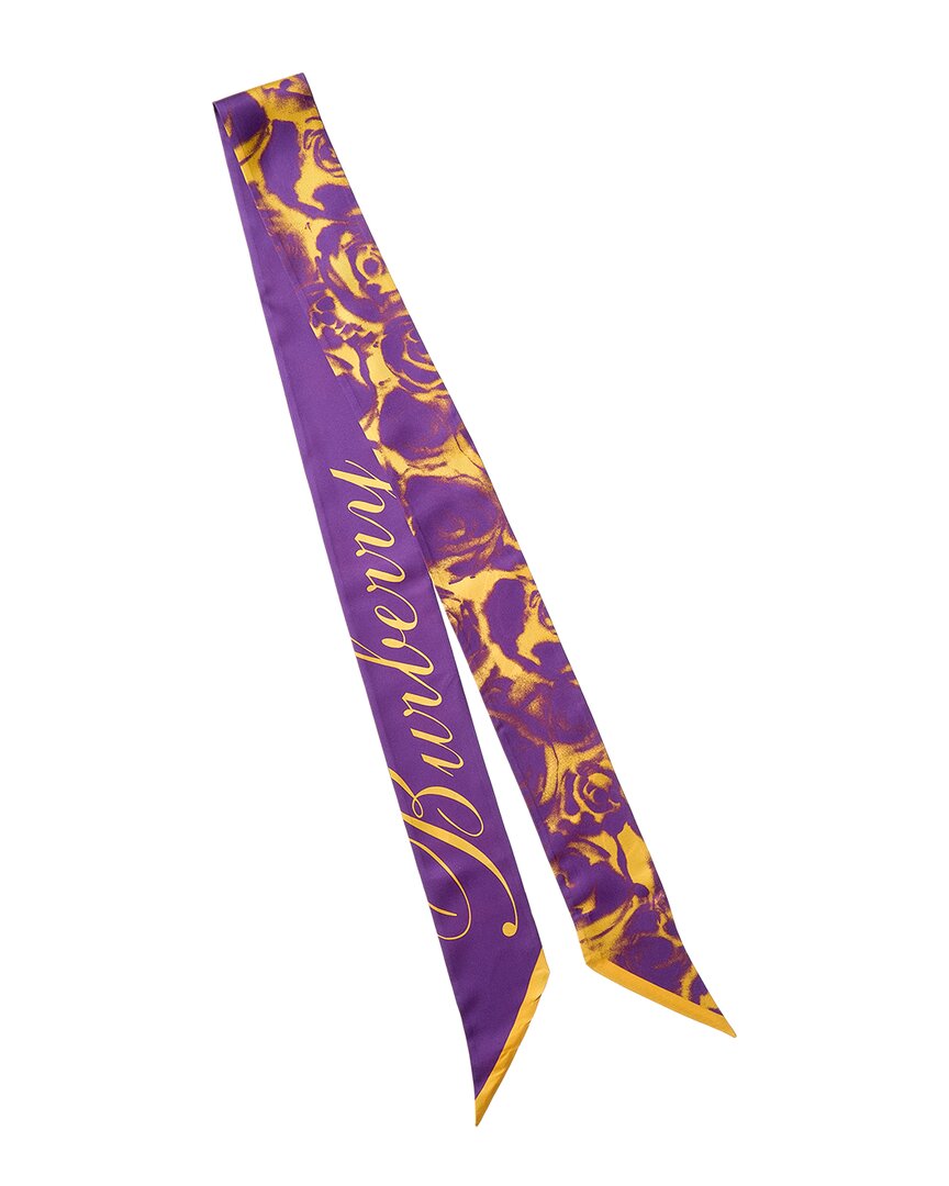 Burberry Print Silk Scarf In Purple
