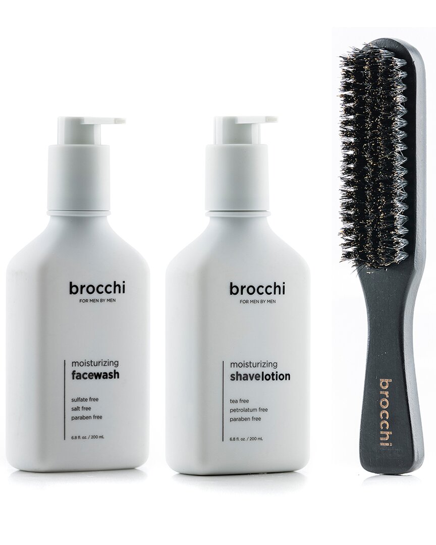 Sebastian Brocchi Brocchi Boar Bristle Paddle Brush & Moisturizing Face Wash & Shave Lotion Bundle