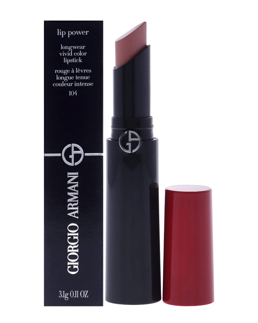 Giorgio Armani Women's 0.11oz 104 Selfless Tempting Lip Power Longwear Vivid Color Lipstick In White