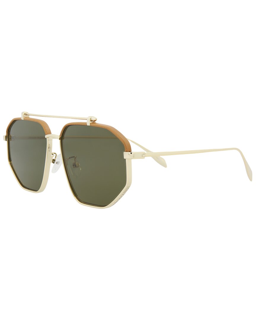 Mcq By Alexander Mcqueen Unisex Am0337s 60mm Sunglasses In Gold