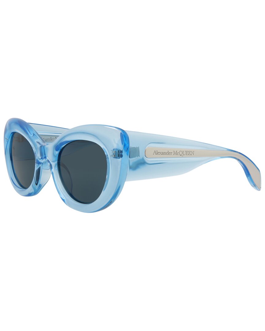 Mcq By Alexander Mcqueen Alexander Mcqueen Novelty Sunglasses Womens Am0403 In Blue