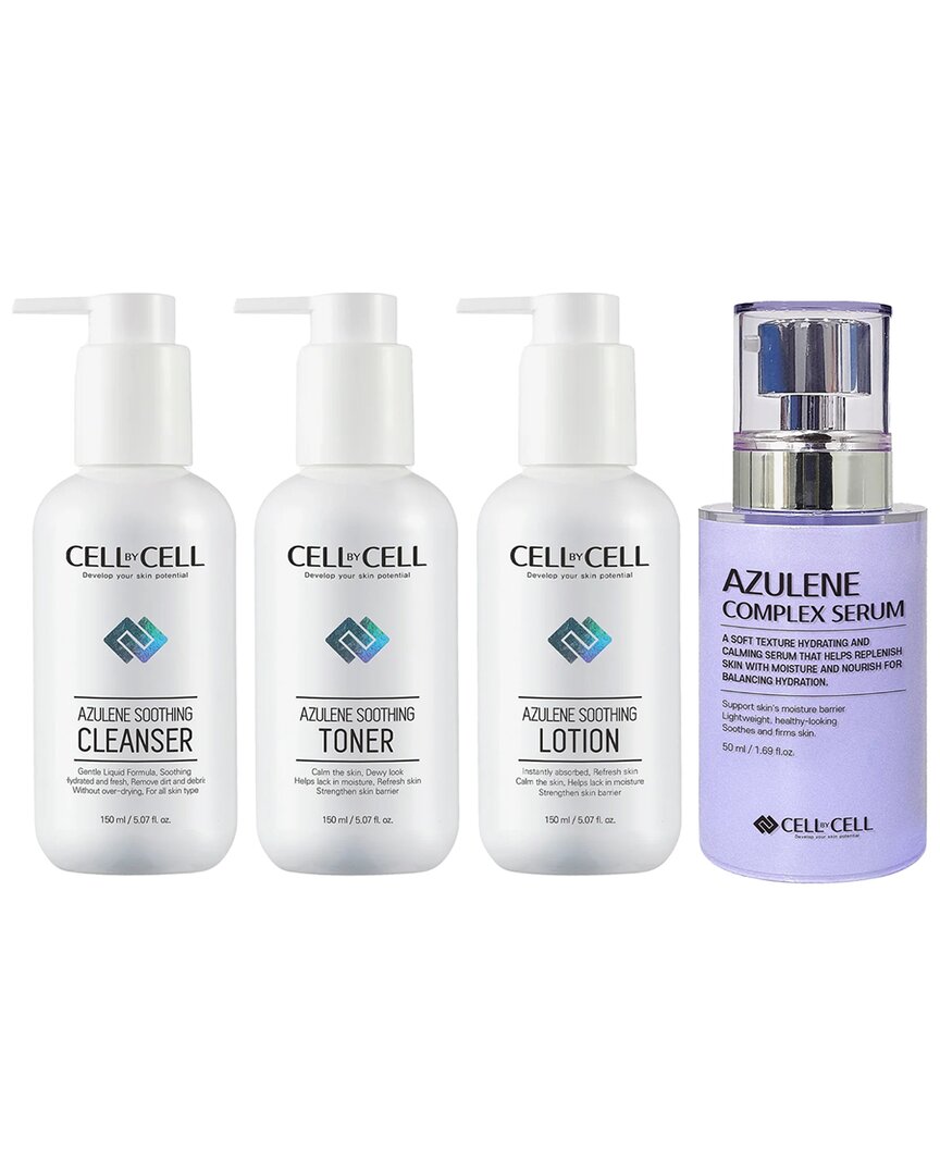 Cellbycell Unisex Azulene Soothing Cleanser, Toner, Lotion And Complex Serum