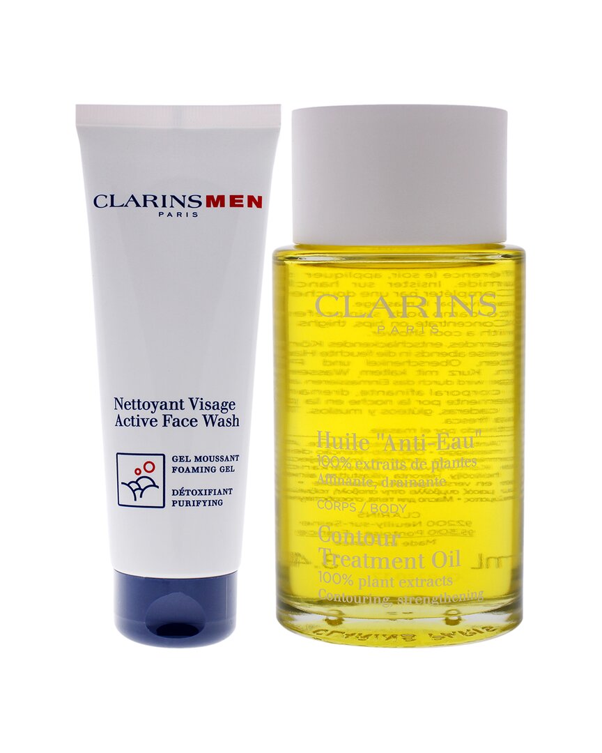 Shop Clarins Unisex Contour Body Treatment Oil And Active Face Wash 2pc Kit
