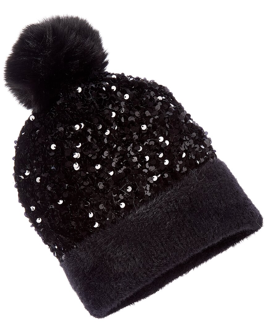 Surell Accessories Sequin Beanie In Black