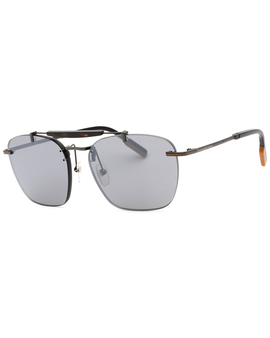 Shop Ermenegildo Zegna Men's Ez0155 59mm Sunglasses In Grey