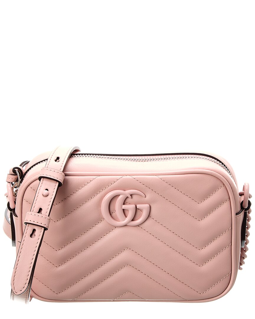 Gucci Gg Marmont Mini Matelasse Leather Crossbody In Pink