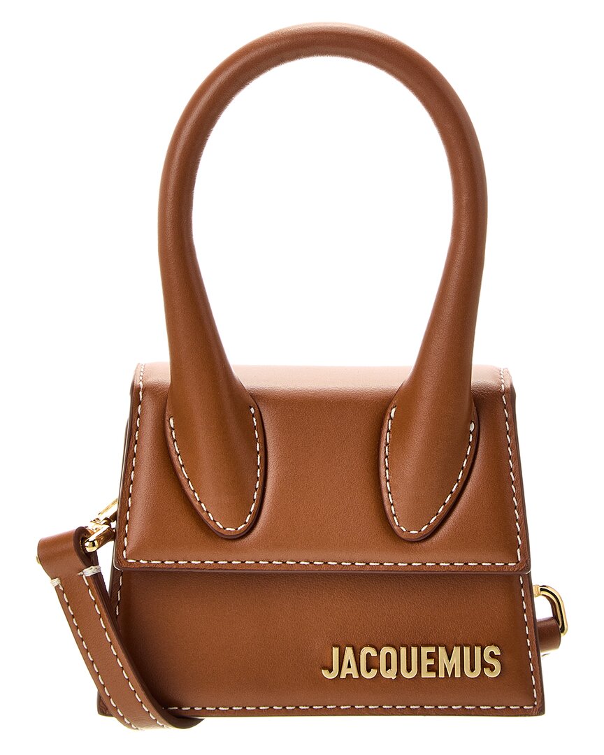 Shop Jacquemus Le Chiquito Mini Leather Shoulder Bag In Brown