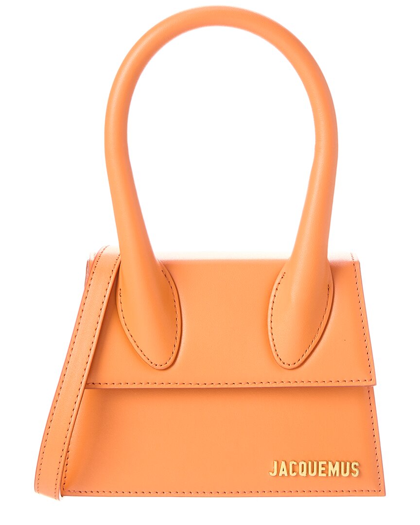 Shop Jacquemus Le Chiquito Moyen Leather Shoulder Bag In Orange