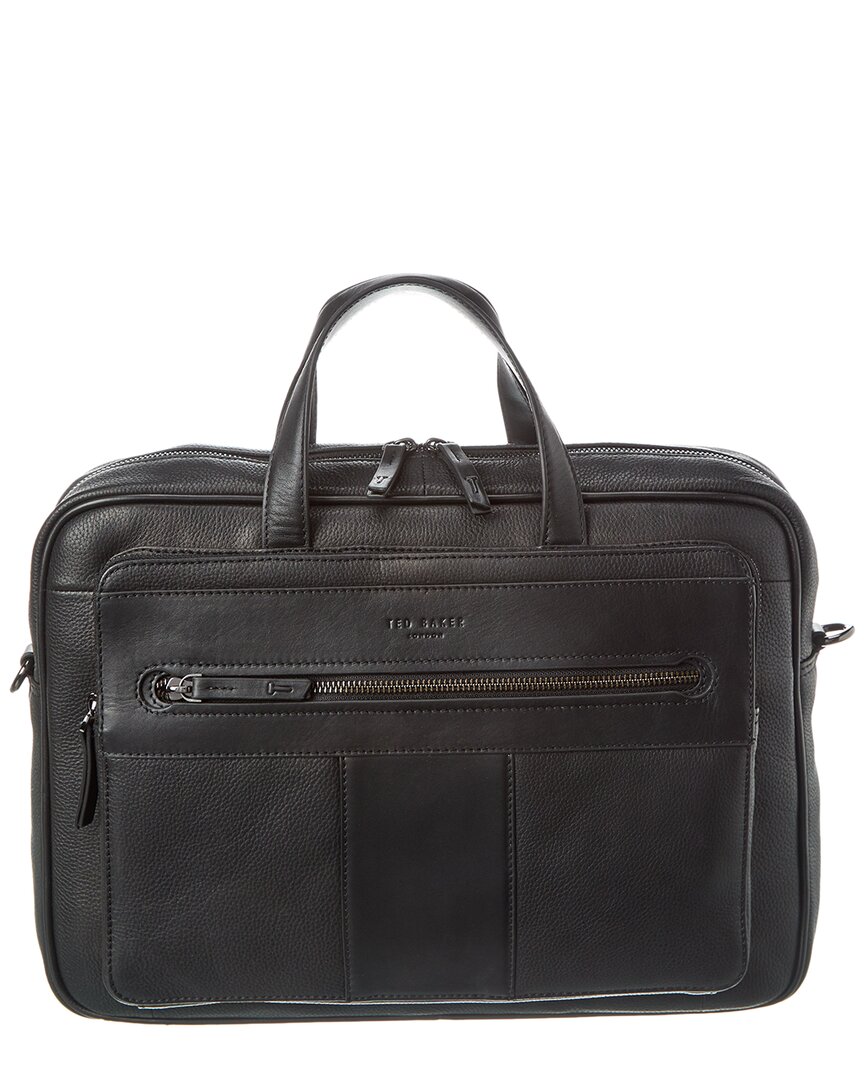 Shop Ted Baker Tyle Leather Document Bag In Black