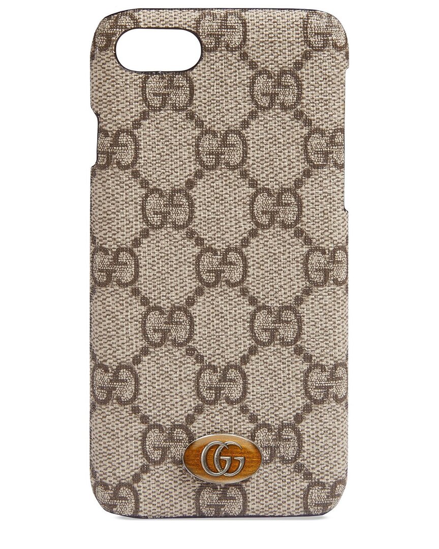 Shop Gucci Ophidia Iphone 8 Case Cover In Beige