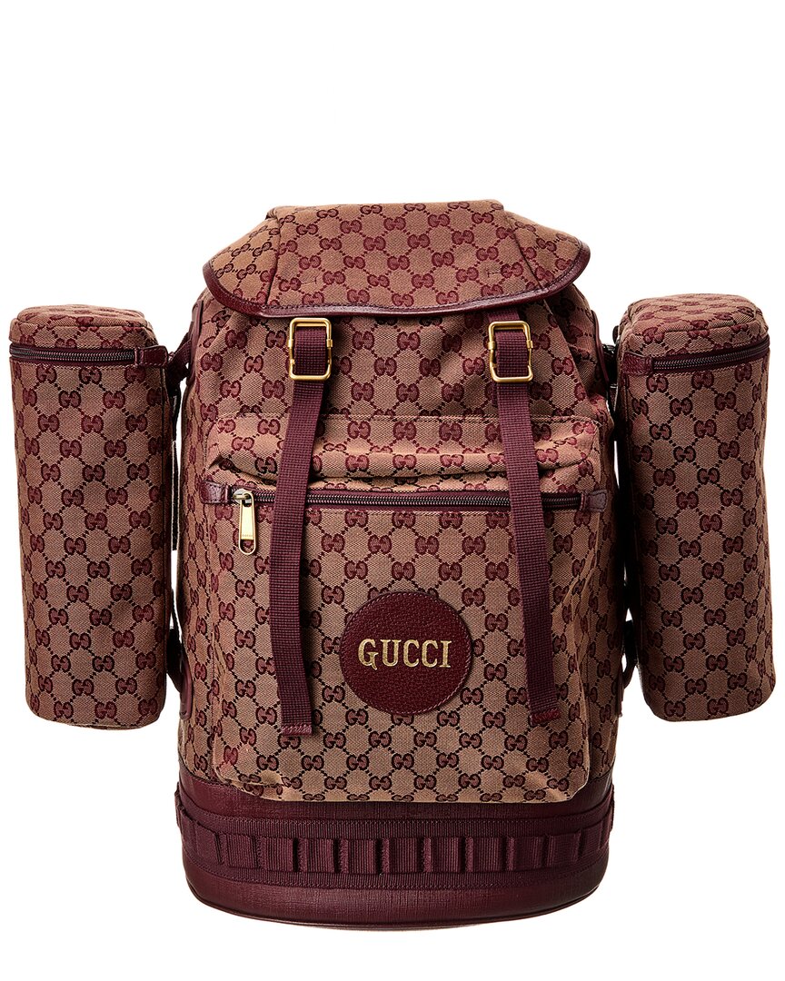 Gucci Large Gg Canvas Backpack In Brown