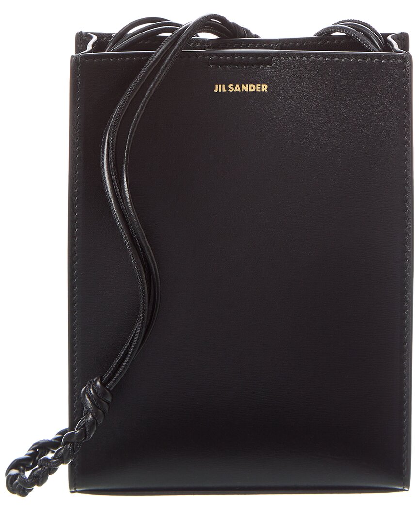 Jil Sander Small Leather Shoulder Bag In Black