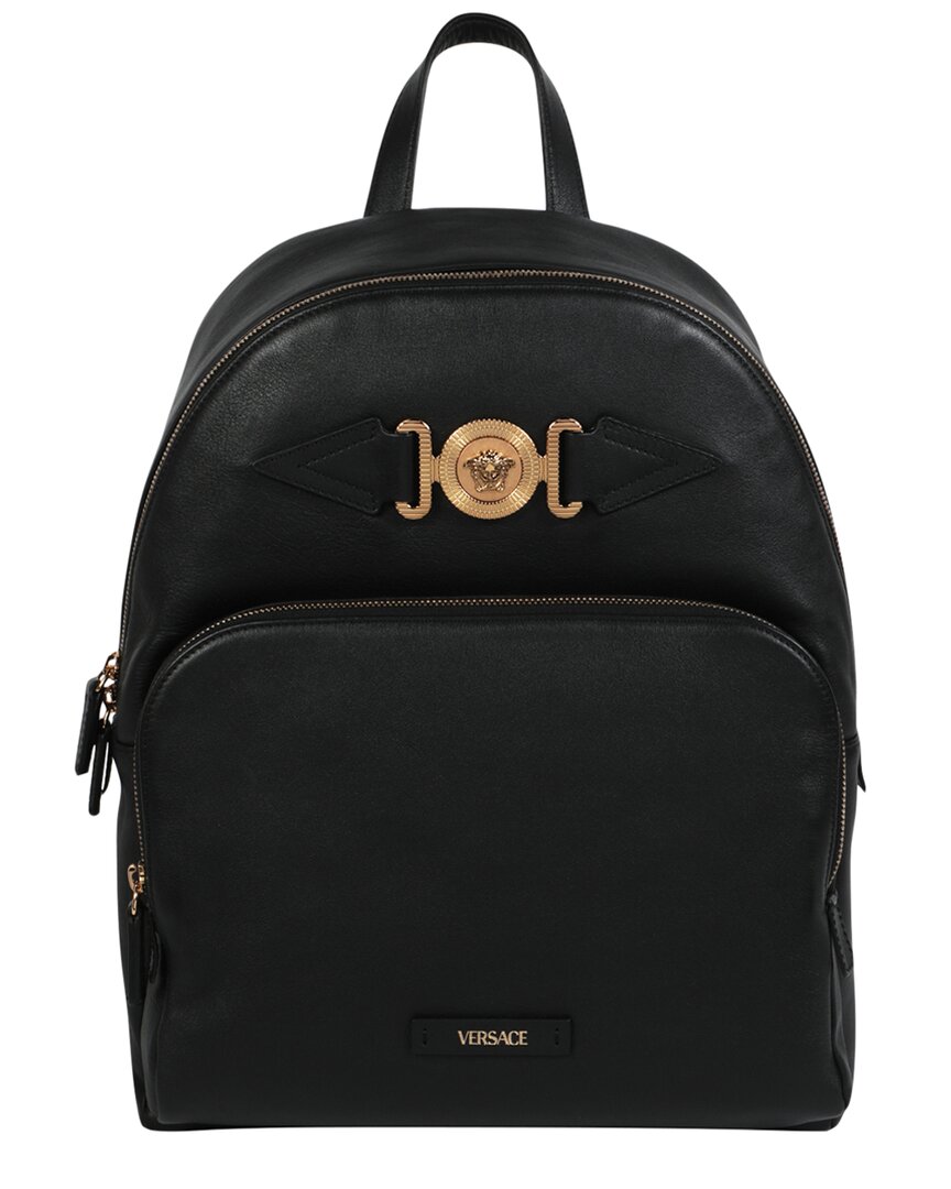 Shop Versace Leather Backpack
