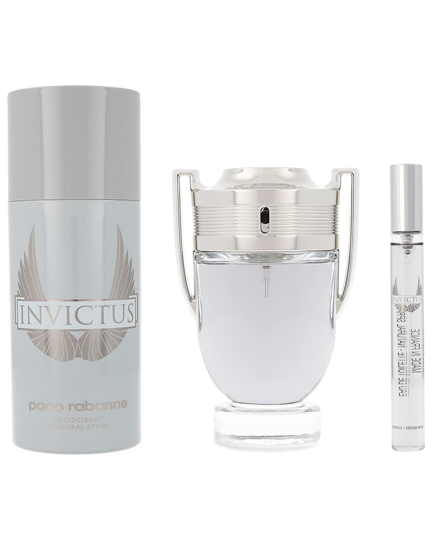 Rabanne Paco  Men's 3.4oz Invictus 3pc Set