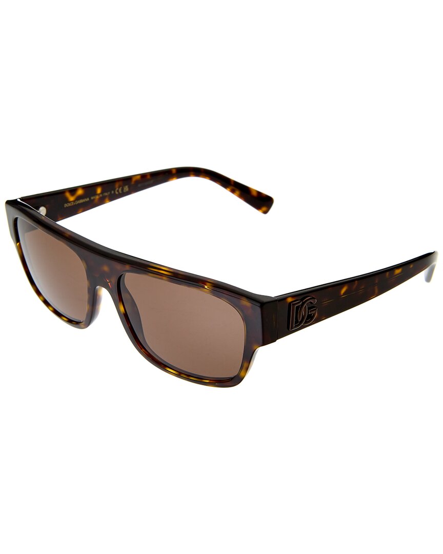 Shop Dolce & Gabbana Men's 57mm Sunglasses In Brown