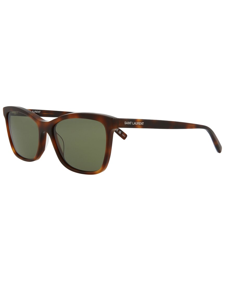 Shop Saint Laurent Women's Sl502 56mm Sunglasses In Brown