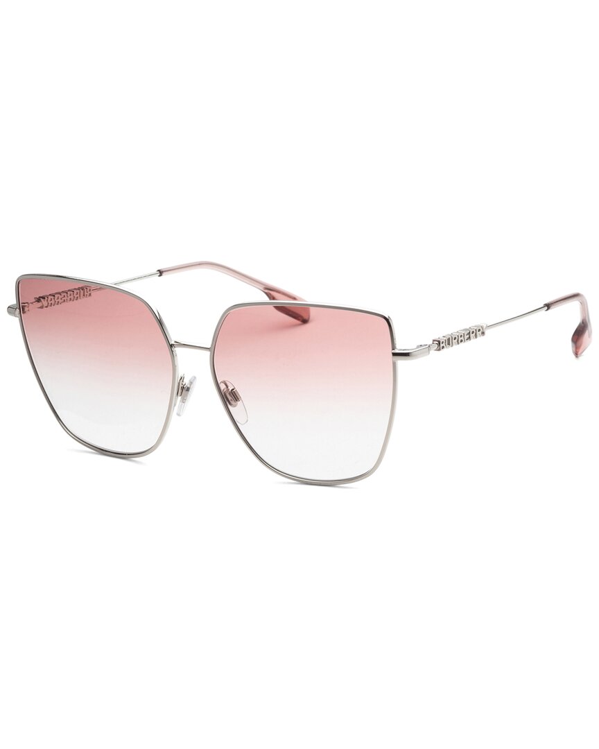 Shop Burberry Women's Be3143 61mm Sunglasses In Silver