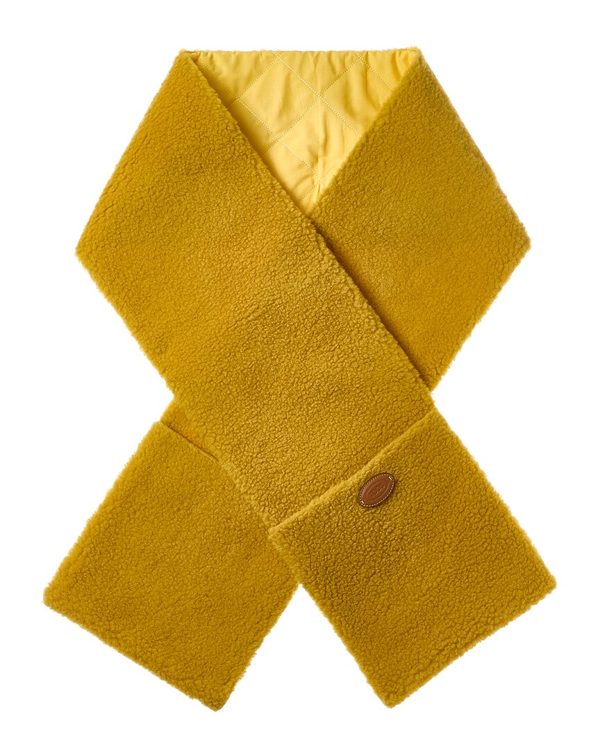 TOD'S TODS LEATHER-TRIM WOOL-BLEND SCARF
