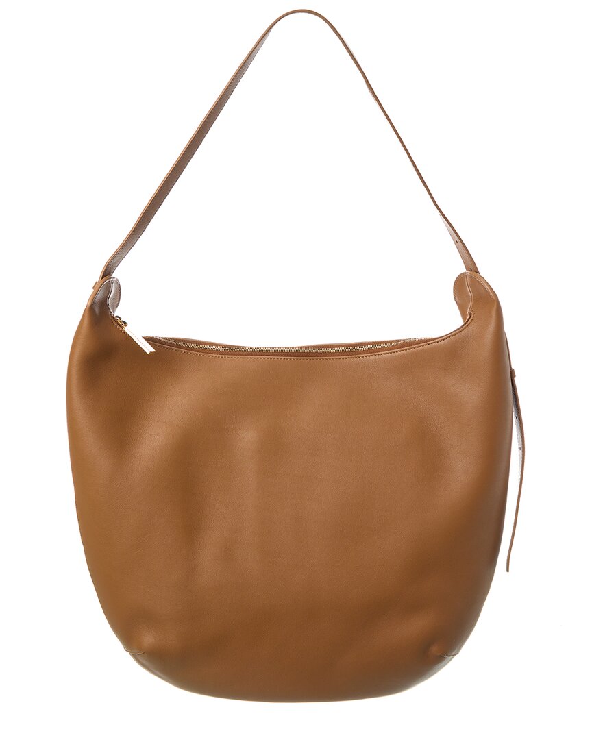 The Row Allie Medium Leather Shoulder Bag In Brown