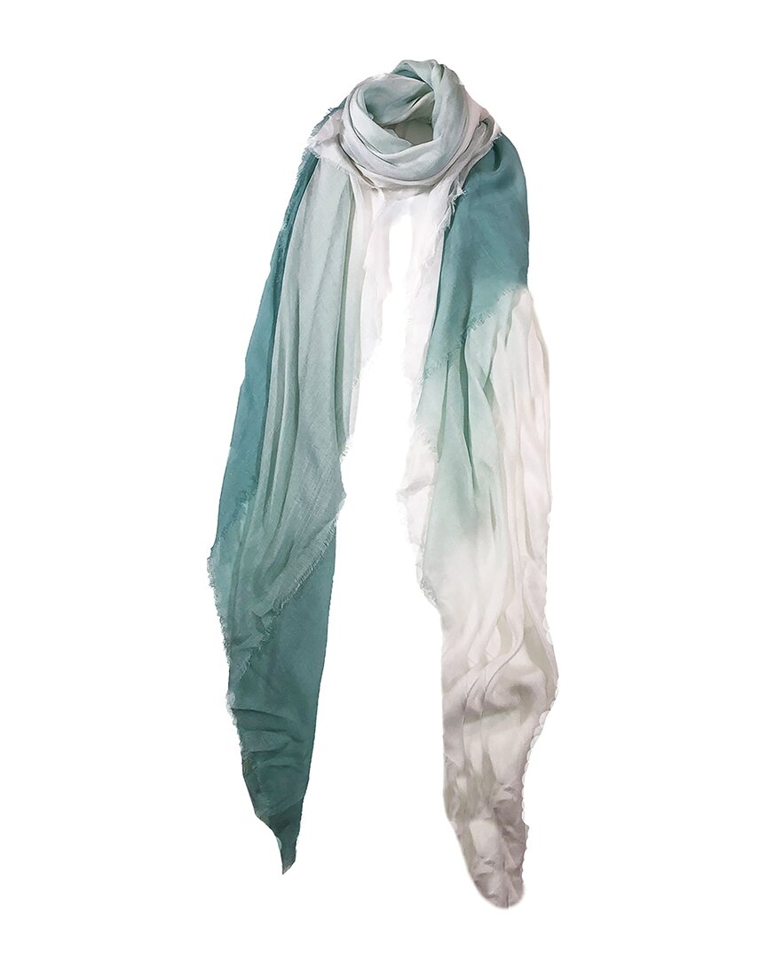 Blue Pacific Vintage Dip-dye Ombre Cashmere-blend Scarf In Blue