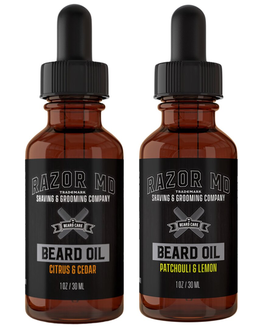 Razor Md Men's 2oz Beard Oil Gift Set - Citrus & Cedar, Patchouli & Lemon