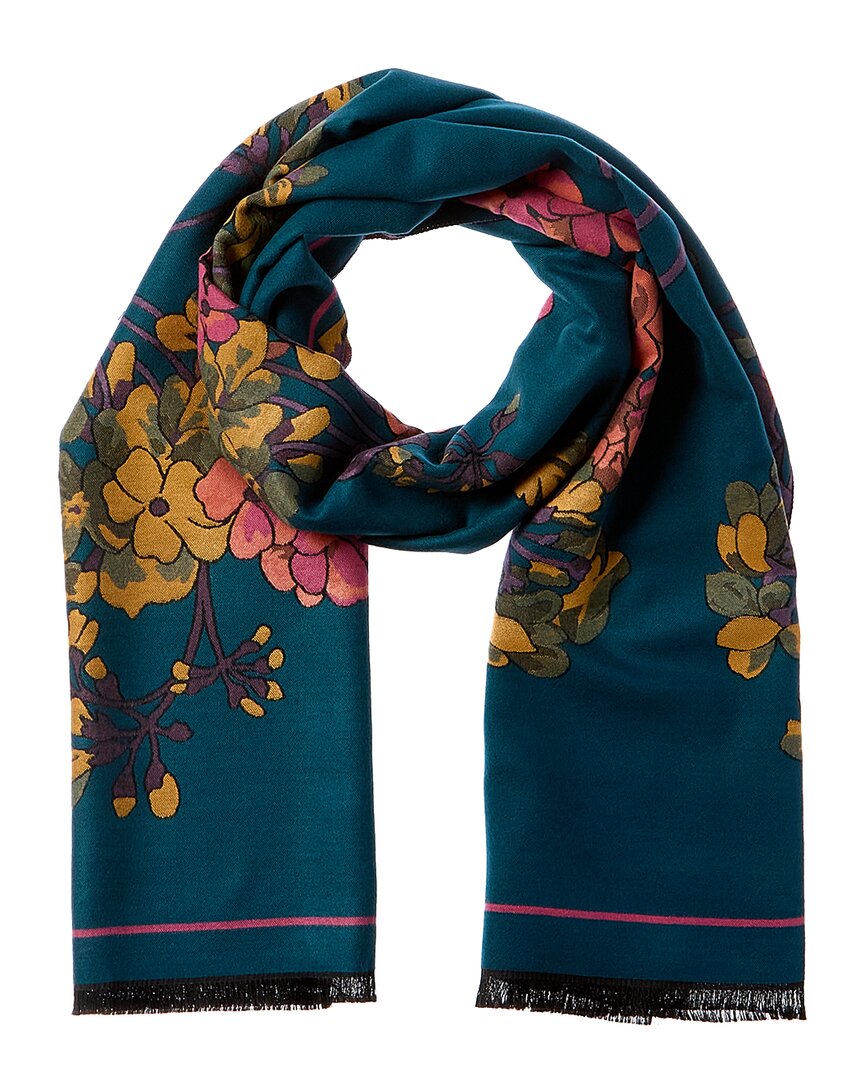 Saachi Reverse Garden Scarf In Blue